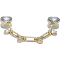 Gold chain Jibbitz for Crocs with delicate links and gem accents on each end.