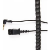 Black coiled JPL BL-07+P cable with right-angle 3.5mm jack and rectangular connector.