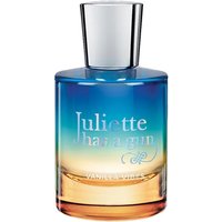 Blue to amber gradient bottle of Juliette has a Gun Vanilla Vibes Eau de Parfum with silver cap, 50 ml.