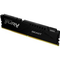Black Kingston FURY Beast 8GB DDR5 RAM with silver text, angular design, and gold connector edge.