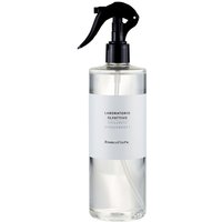 Clear bottle of Biancofiore floral room spray, 500 ml, with black trigger nozzle and white label by Laboratorio Olfattivo.