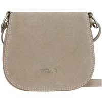 Beige leather and suede Ryłko shoulder bag with flap closure and adjustable strap.