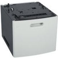 Lexmark 50G0804 paper tray, black and white, cube shape, holds 2100 sheets, with handle on front.