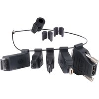 Black Liberty AV Solutions DL-AR cable gender changer with multiple HDMI connectors and protective caps.