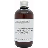 Brown bottle of Lumi SEGRETO Strengthening Natural Shampoo, 200 ml, with white label and black cap.