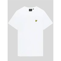 White Lyle & Scott cotton crew neck T-shirt, XL, with a small yellow eagle logo on the chest.