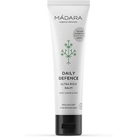White tube of Madara Daily Defence Moisturizing Face Balm, 60 ml, with green logo and black cap.