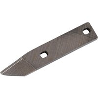 Makita metal shear side blade, left, dark gray with two mounting holes and a pointed tip.