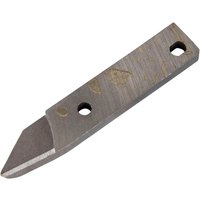 Makita metal shear side blade, rectangular with two holes and a pointed end, gray steel finish.