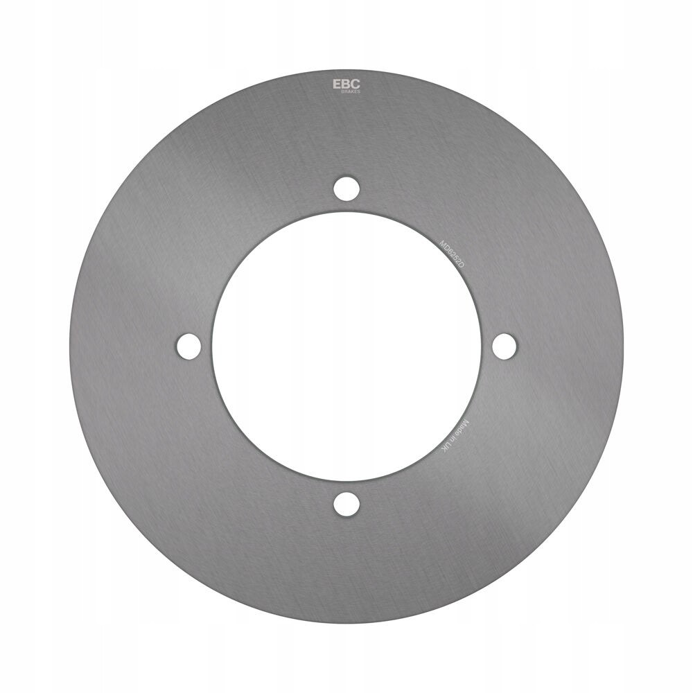 Circular silver brake disc with a smooth surface, featuring four mounting holes, and branded with "EBC" at the top, designed for Yamaha YFM400 and YFM450 models.