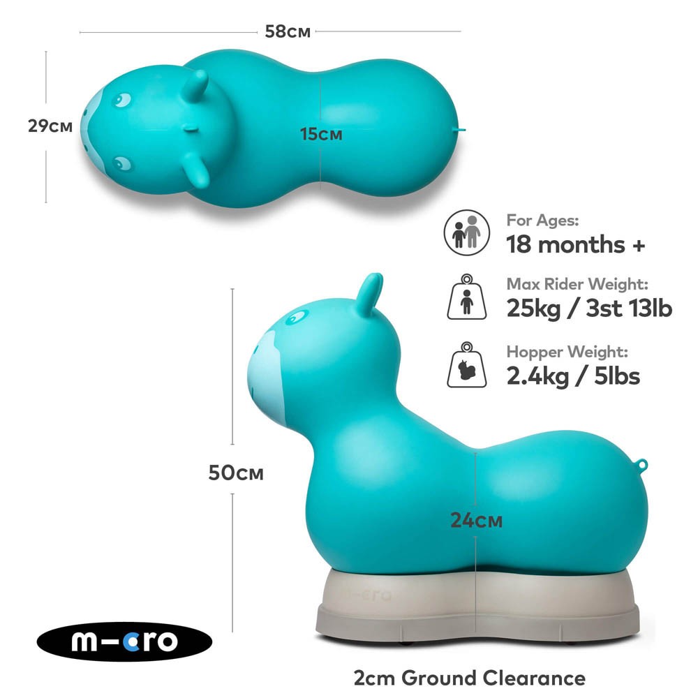 Micro 2in1 Inflatable Space Hopper Ride On Aqua - image 2