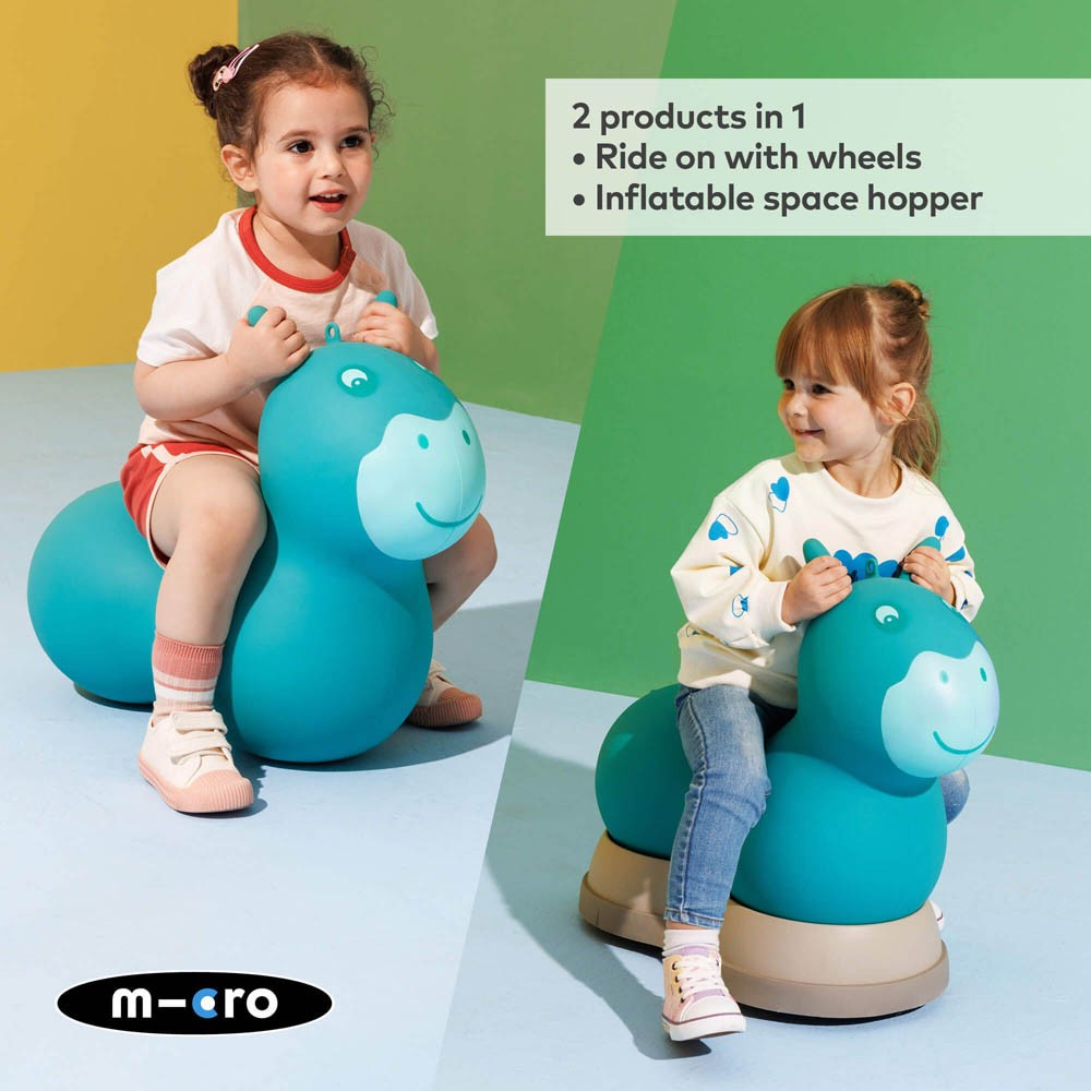 Micro 2in1 Inflatable Space Hopper Ride On Aqua - image 3