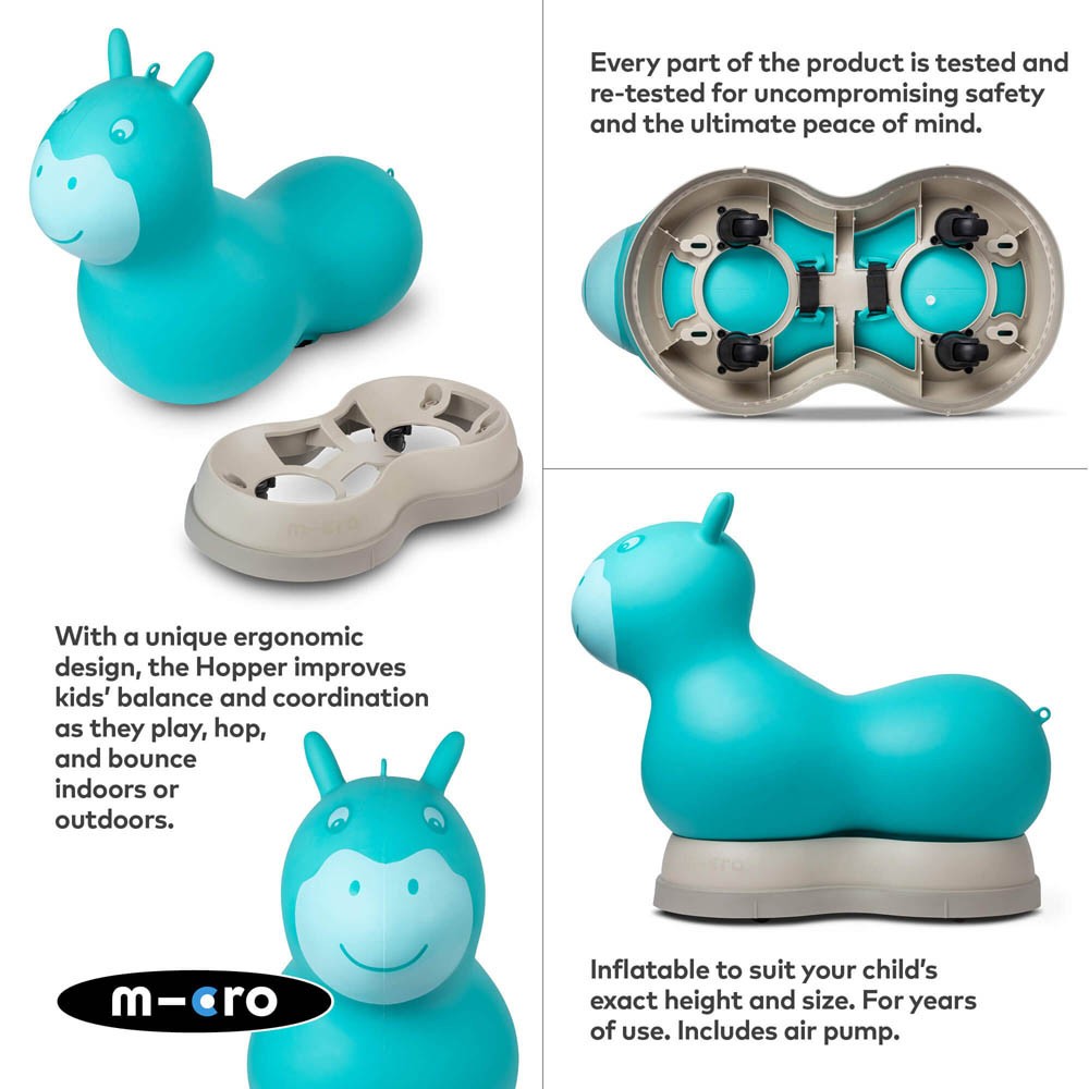 Micro 2in1 Inflatable Space Hopper Ride On Aqua - image 4