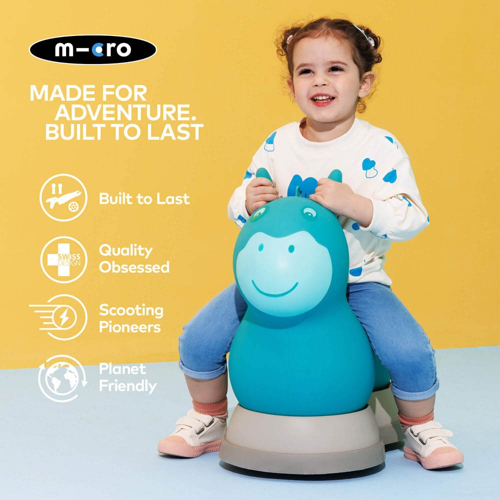 Micro 2in1 Inflatable Space Hopper Ride On Aqua - image 5