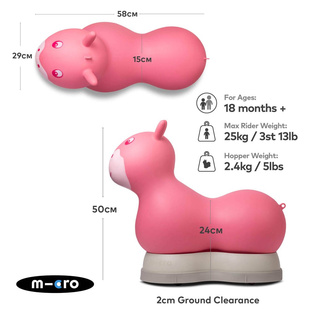 Micro 2in1 Inflatable Space Hopper Ride On Pink - image 2