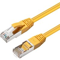 Yellow Microconnect Cat6a S/FTP networking cable, 7.5m, with RJ45 connectors and snagless design.