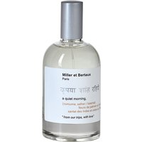 Clear glass bottle of Miller et Bertaux unisex perfume with silver cap and white label, 100 ml size.
