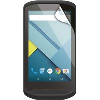 Black Mobilis handheld mobile computer accessory with touchscreen and protective screen film.