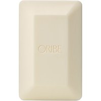 Cream-colored rectangular Oribe bar soap with embossed logo, smooth surface, 200 g.