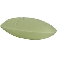 Green oval Ortigia Fico d'India olive soap with embossed leaf design, 100 g bar for cleansing hands.