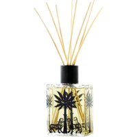 Ortigia Florio Diffuser 500 ml with black palm tree design, clear glass bottle, and natural reed sticks