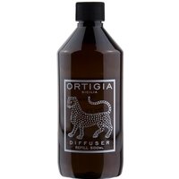 Ortigia Lime di Sicilia diffuser refill, 500 ml, in dark brown bottle with black cap and leopard design.