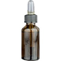 Amber glass dropper bottle with black cap, containing Ortigia Zagara scented crystals for citrus aroma.