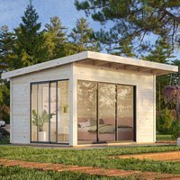 Palmako Andrea 3.9m x 3m Contemporary Log Cabin Sliding Doors (44mm) - image 2