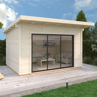 Palmako Grace 4m x 3m Double Glazed Pent Log Cabin Sliding Doors Plus (56mm) - image 2