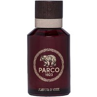 Parco 1923 Scarpetta di Venere perfume, dark amber bottle with wooden cap, gold logo and text, 100 ml unisex woody scent.