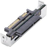 QNAP QDA-SA3 internal SATA adapter, silver and black with gold connectors and mounting bracket.
