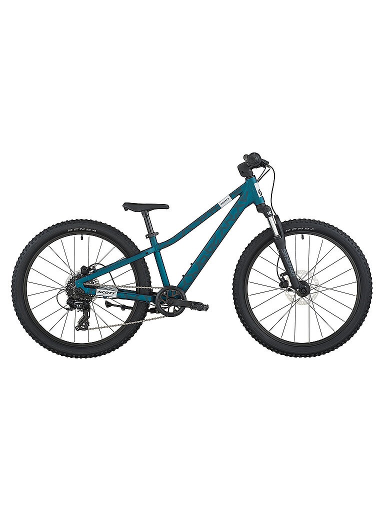 Scott Jugend Fahrrad Roxter 400 in vibrant green, featuring a lightweight frame, thick tires, front suspension, and a single gear shifter, designed for young riders.