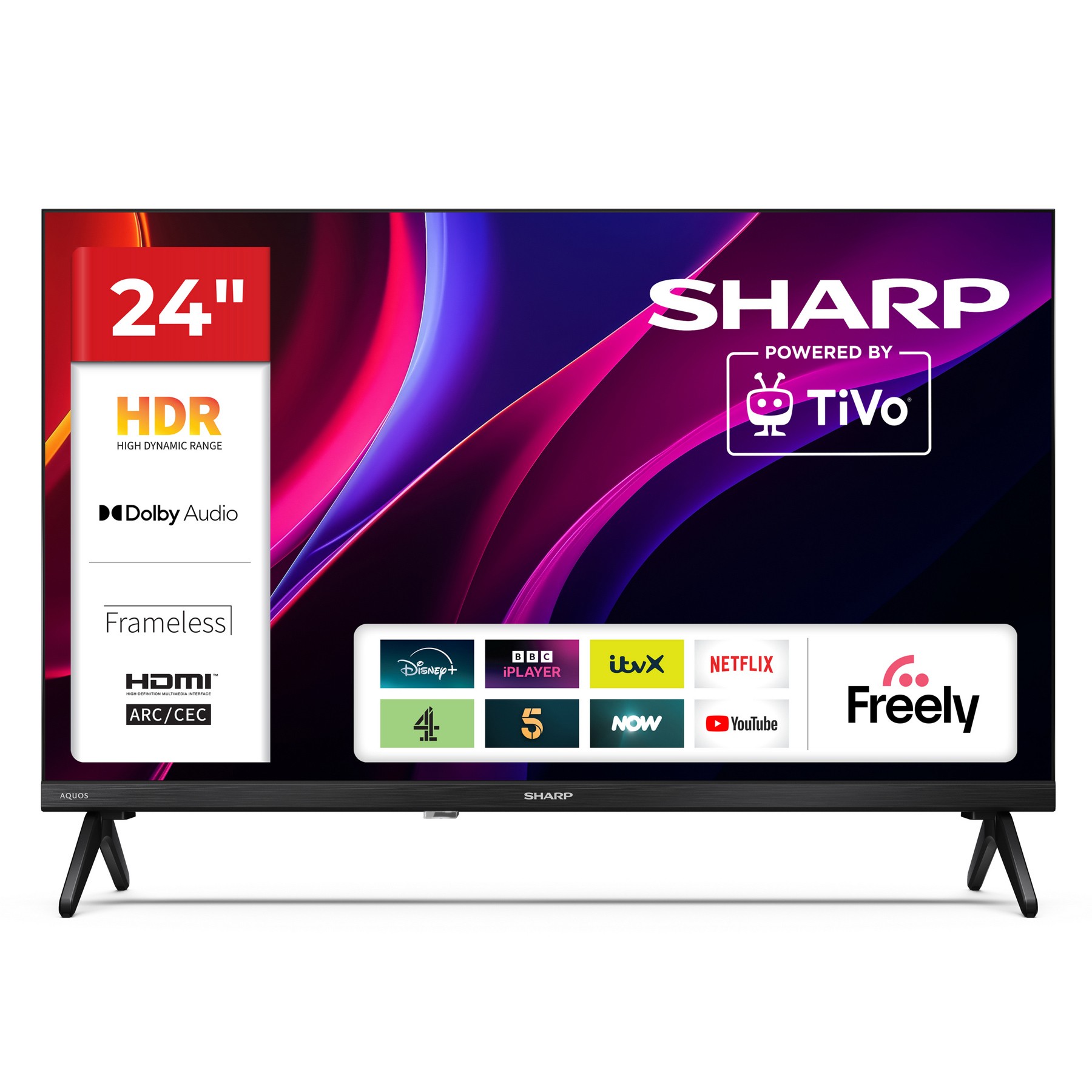 Sharp Sharp C24HE2245KB 24 HD Ready HDR Smart LED TV Advanced HDR TiVo