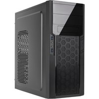 Black Silverstone PS13 Mini Tower with mesh front panel, side ventilation, and front USB ports.