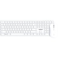 White Stealth wireless mouse and keyboard set with sleek design and compact layout.