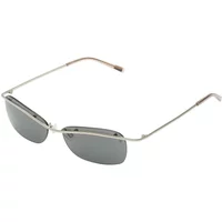 Komono Lany sunglasses with thin silver metal frame, rectangular dark lenses, and brown-tipped temples.