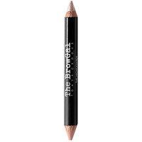 Black dual-ended highlighter pencil with champagne and cherub shades, labeled "The Browgal" for brows.