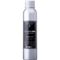 Silver cylindrical bottle of Majaina Sin Eau de Parfum with black label, 100 ml refill, by The Different Company.