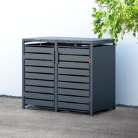 Trimetals Double 240L Anthracite Metal Wheelie Bin Store (1.32m x 0.80m) - image 2