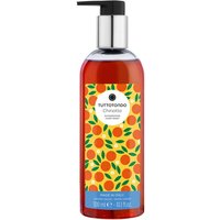 Tuttotondo Chinotto hand wash, 300 ml, in a clear bottle with orange fruit design and black pump dispenser.