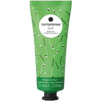 Green Tuttotondo Golf After Shave Balm tube with golf club pattern, black cap, 75 ml.