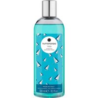 Tuttotondo Vela Hydrating Hair and Body Wash, 300 ml, blue bottle with sailboat design and silver cap.
