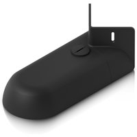 Black Ubiquiti camera mount with a sleek, rounded design and a vertical bracket for secure attachment.