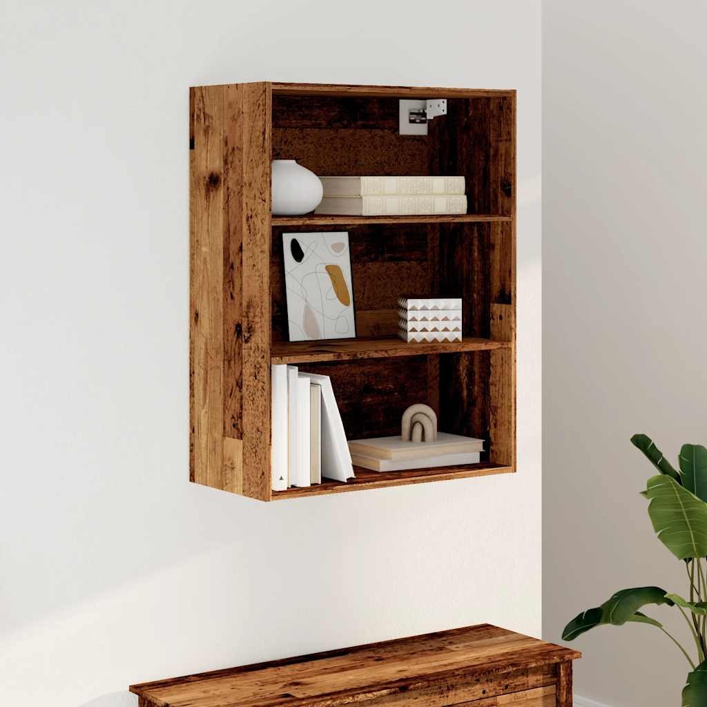 vidaXL 3 Open Shelf Old Wood Hanging Wall Cabinet - image 3
