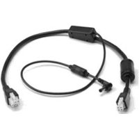 Black Zebra CBL-DC-379A1-01 power cable with dual connectors and inline adapter.