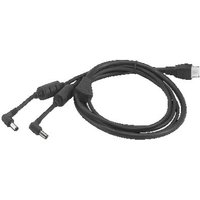 Black Zebra CBL-DC-523A1-01 barcode reader cable with dual connectors and coiled design.