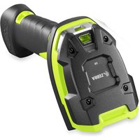 Black and green Zebra LI3608-SR handheld 1D barcode reader with rugged design and ergonomic grip.