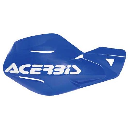 Blue Acerbis MX Uniko hand guard made of durable plastic, featuring a sleek design with ventilation slots and the "Acerbis" logo prominently displayed in white.
