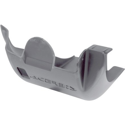 Silver Acerbis skid plate designed for Honda CRF250X (2005-08) and CRF450X (2005-16), featuring durable plastic construction and a contoured design for optimal protection.