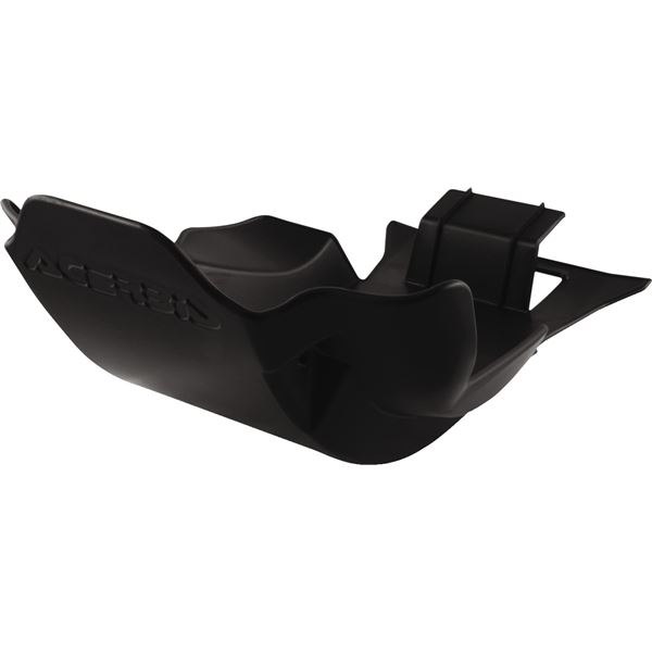 Black Acerbis skid plate designed for Honda CRF450X (2005-2016) and CRF450R (2005-2008), featuring a durable plastic construction and contoured shape for optimal protection.